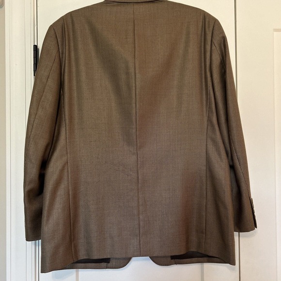 Andrew Fezza 42S‎ Blazer Brown Micro Check Silk Wool Sport Coat Designer Jacket - Picture 7 of 9